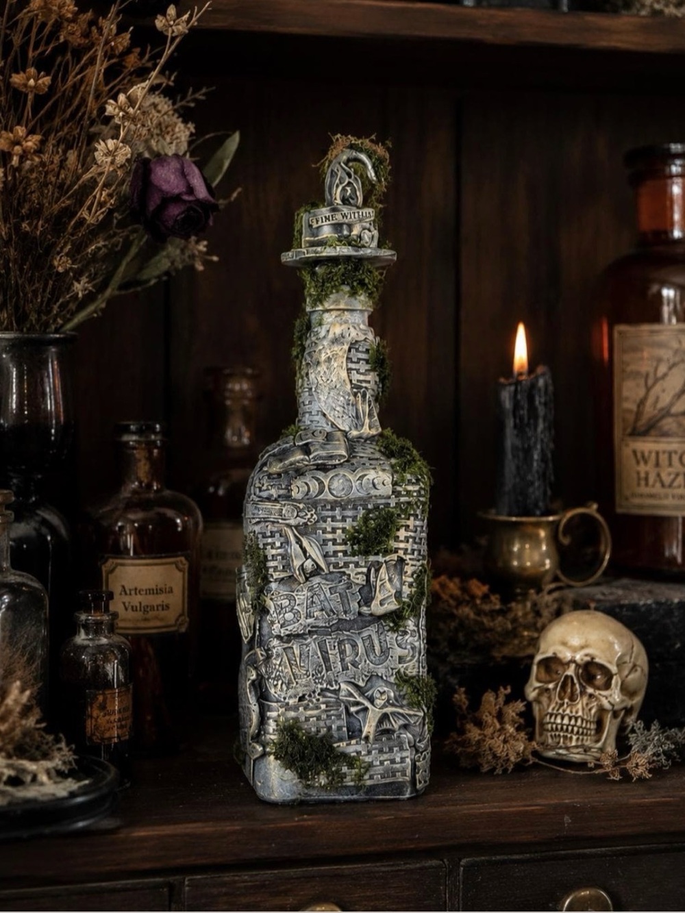 The Witch Bat Virus Bottle – Gothic Witch Decor